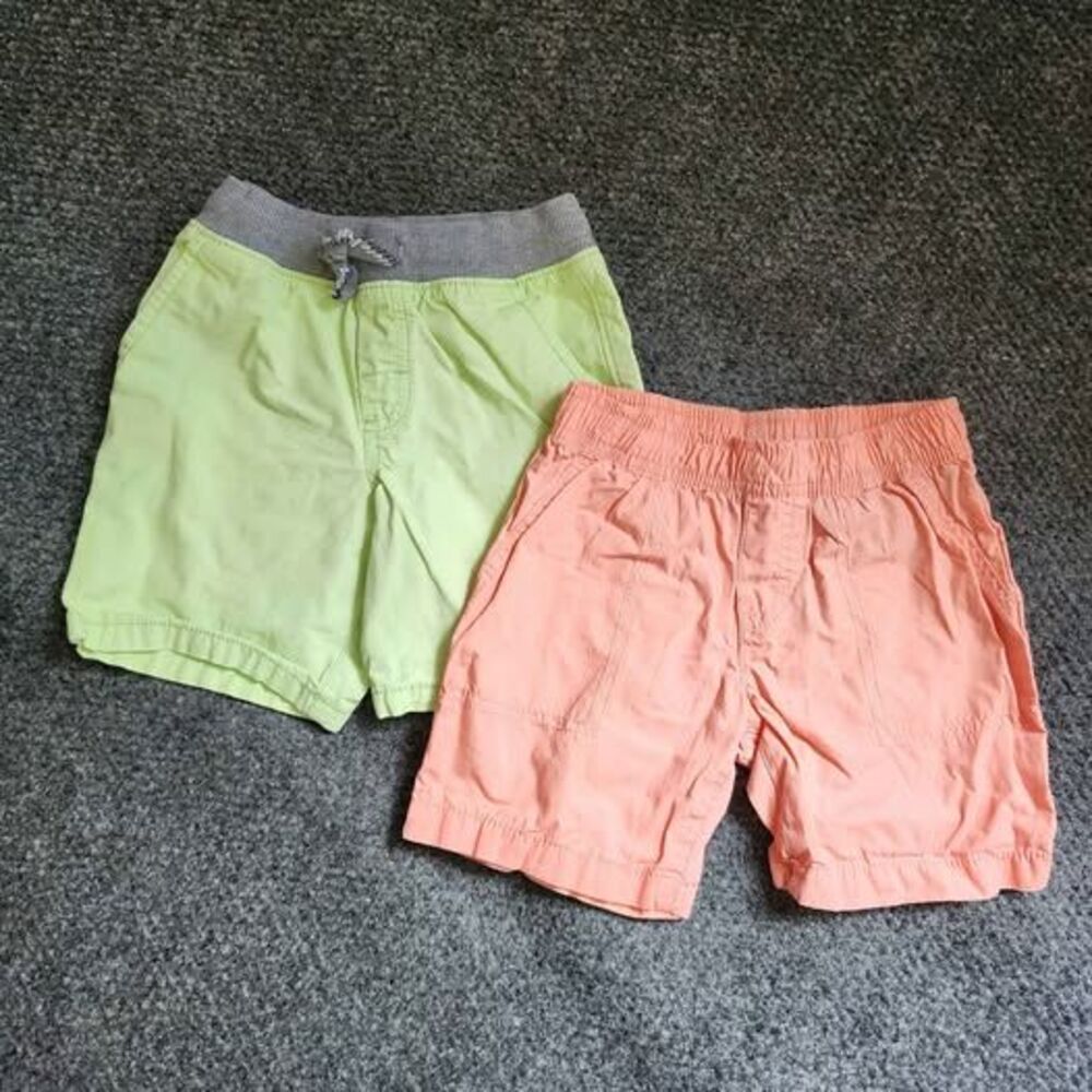 3T Summer Shorts Boy's Carters Florescent Green and Coral Pink Bundle of 2